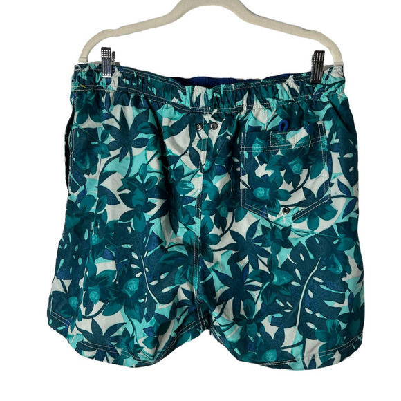 Lands' End Swim Trunks in Blue/Green Tropical Print Size Large 36-38 - Picture 3 of 5